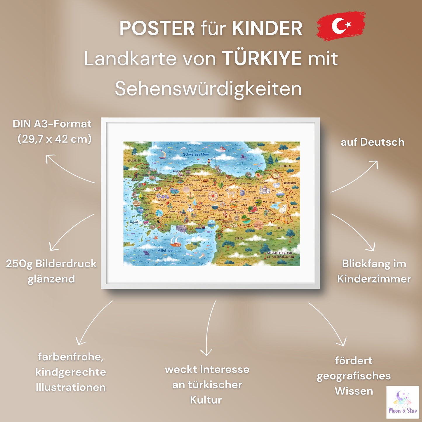 Türkei Landkarten-Poster