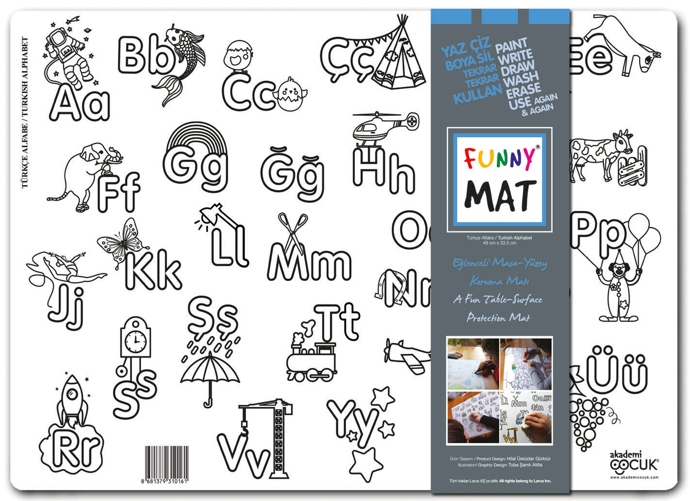 Funny Mat Schreibtischunterlage Türkisches Alphabet