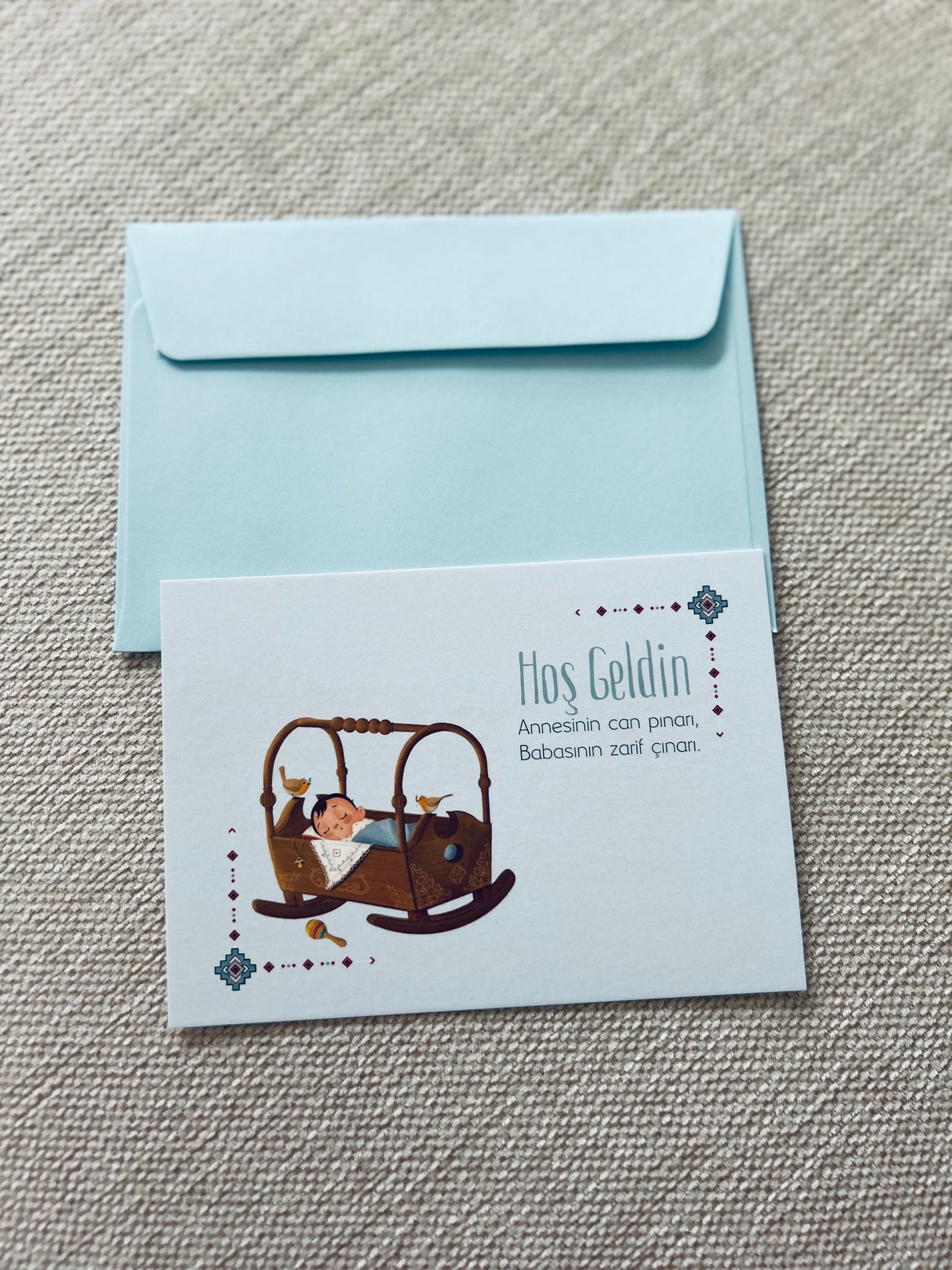 Babykarte ‘Hoş Geldin’ Blau