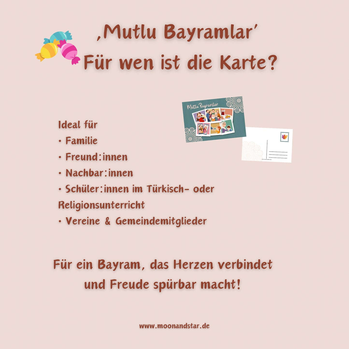 Glückwunschkarte Mutlu Bayramlar 🍬