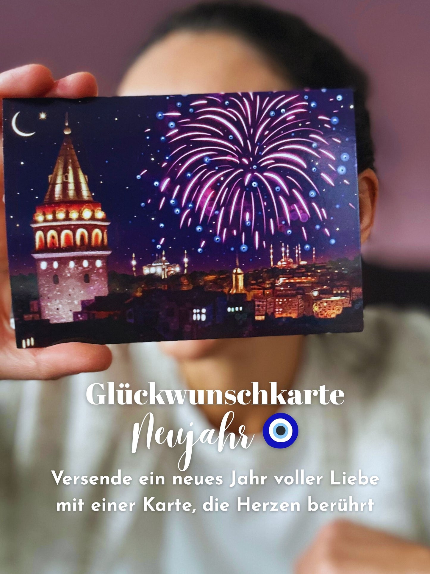 Glückwunschkarte Neujahr 'Galata-Kulesi'