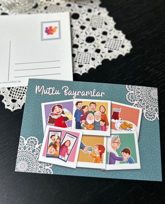 (5-er Set) Glückwunschkarte Mutlu Bayramlar 🍬