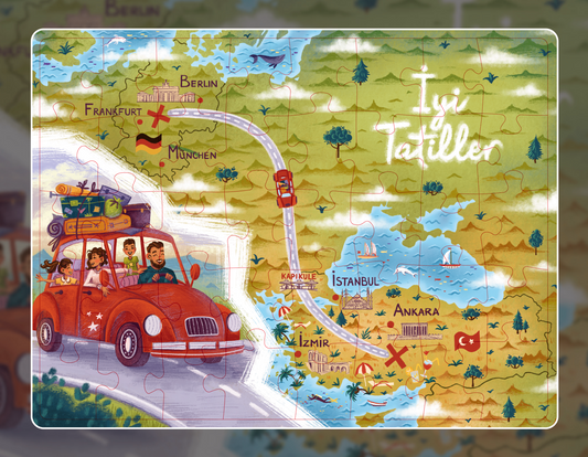 Rahmenpuzzle 'Iyi Tatiller' - Auto