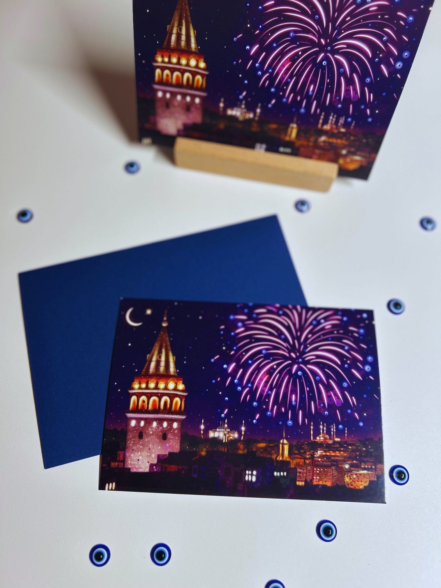 Glückwunschkarte Neujahr 'Galata-Kulesi'